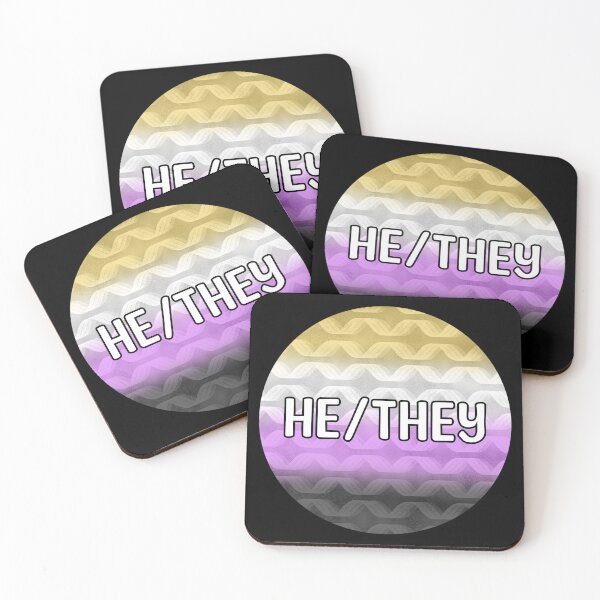 Item preview, He/They Nonbinary Pride Pronouns designed and sold by Mickey Kyan.
