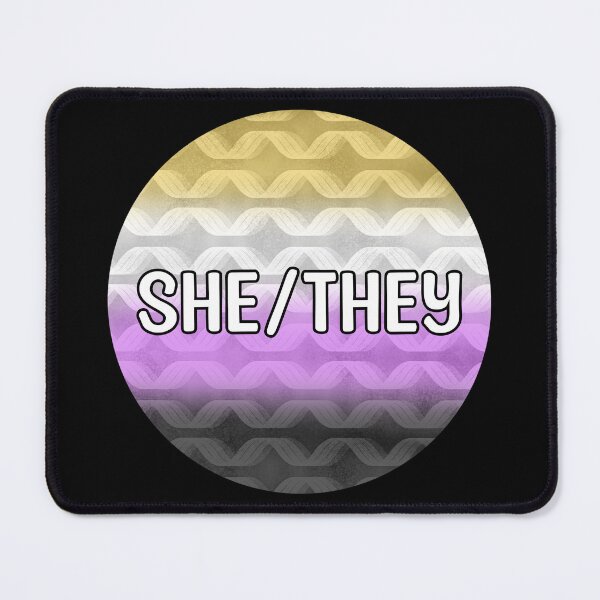 Item preview, She/They Nonbinary Pride Pronouns designed and sold by Mickey Kyan.