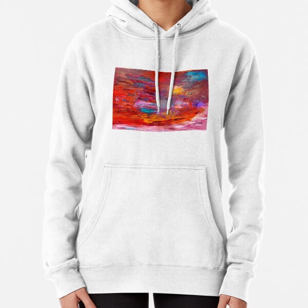 Above the Clouds - Vibrant abstract oil painting,  Pullover Hoodie