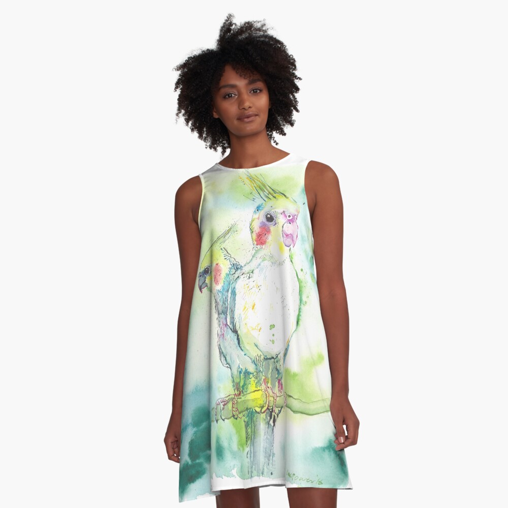 Cockatiel Pairing A-Line Dress