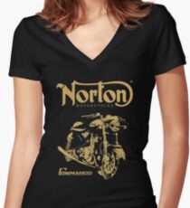 norton motorcycle Women's Fitted V-Neck T-Shirt