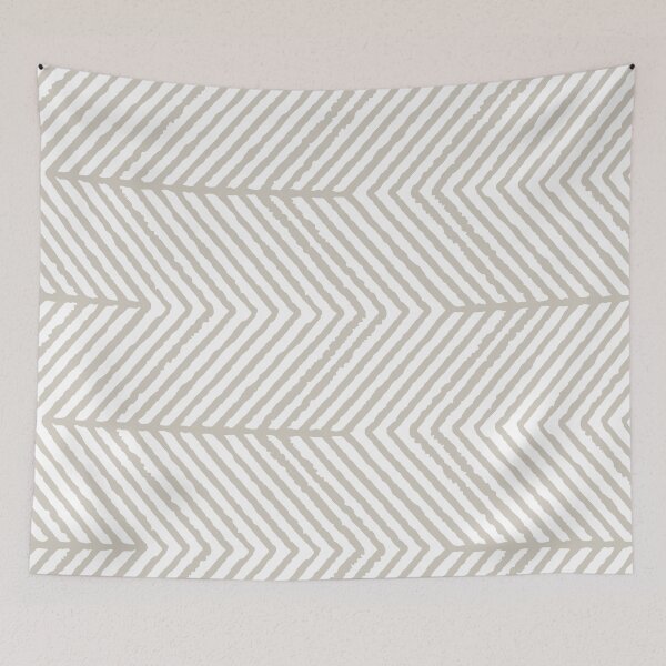 Aperçu de l'œuvre Gray Tan White Abstract Diagonal Chevron Stripe Pattern Pairs Valspar 2023 COTY Villa Grey 6005-1B créée et vendue par ColorOfTheYears.