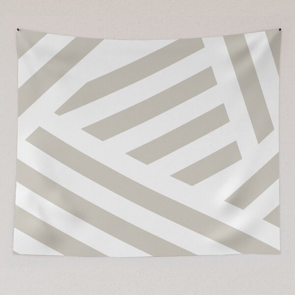 Aperçu de l'œuvre Gray Tan White Abstract Stripe Pattern Pairs Valspar 2023 COTY Villa Grey 6005-1B créée et vendue par ColorOfTheYears.