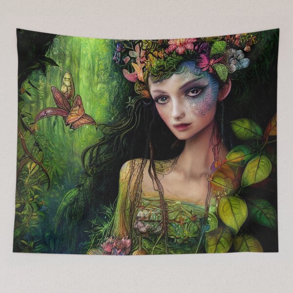 Item preview, Springtime Goddess With Face Paint designed and sold by fairytailsaiart.