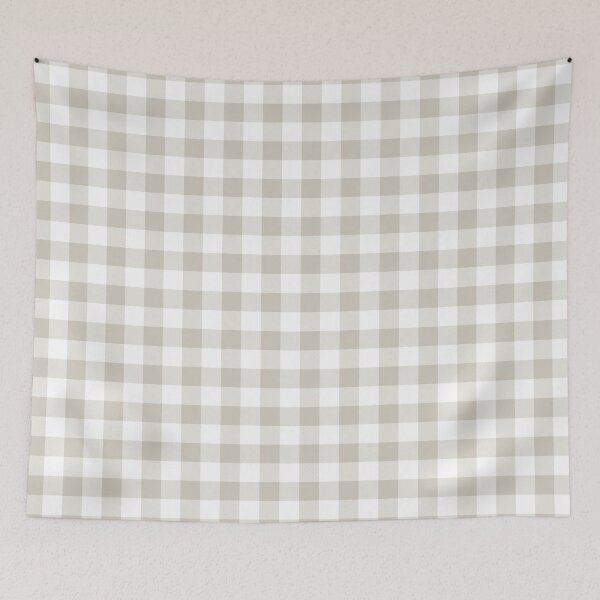 Aperçu de l'œuvre Gray Tan White Buffalo Plaid Checkerboard Pattern Pairs Valspar 2023 COTY Villa Grey 6005-1B créée et vendue par ColorOfTheYears.