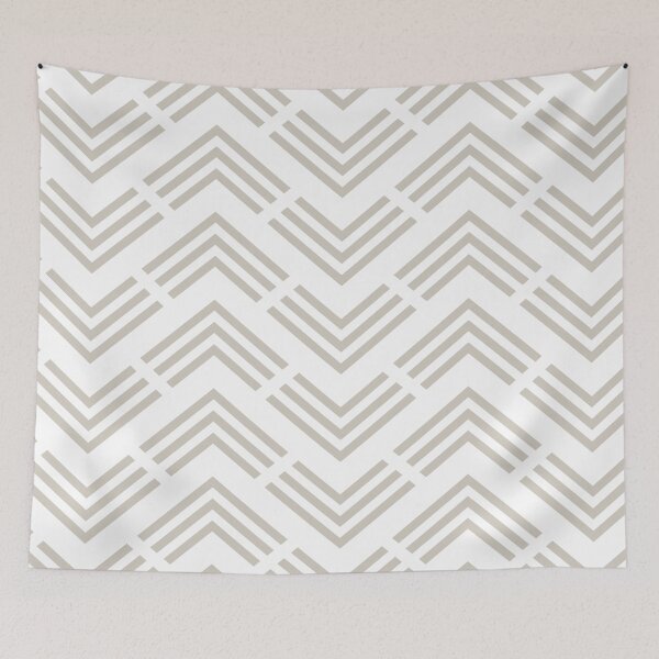 Aperçu de l'œuvre Gray Tan White Chevron Rhombus Pattern Pairs Valspar 2023 COTY Villa Grey 6005-1B créée et vendue par ColorOfTheYears.