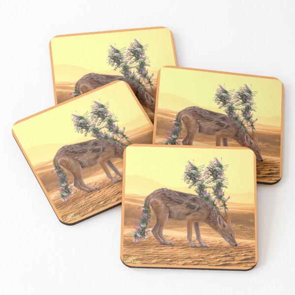 Item preview, Gentle Flowery Fox in desert | Abstract Wild Life designed and sold by LenaKiagia.
