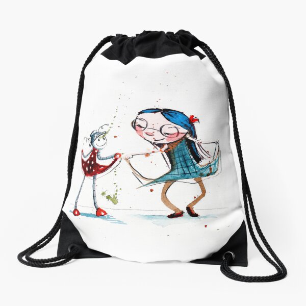 Dancing Robot Drawstring Bag