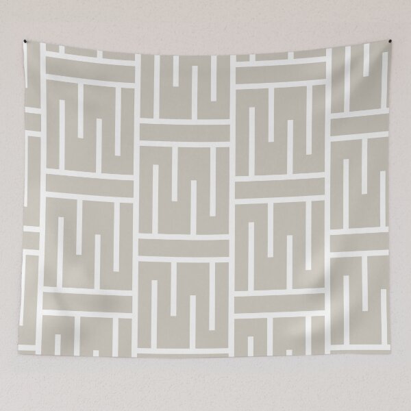 Aperçu de l'œuvre Gray Tan White Minimal Line Art Pattern 3 Pairs Valspar 2023 COTY Villa Grey 6005-1B créée et vendue par ColorOfTheYears.