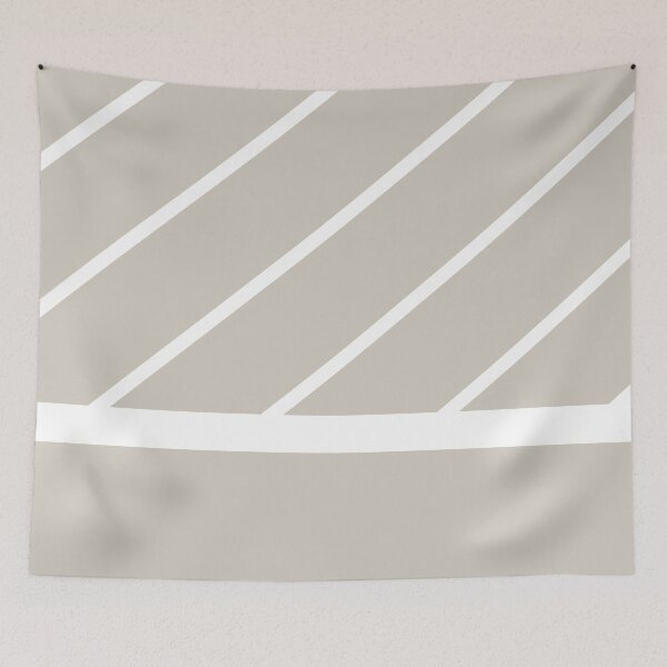 Aperçu de l'œuvre Gray Tan White Minimal Modern Diagonal Stripe Pattern On Solid Valspar 2023 COTY Villa Grey 6005-1B créée et vendue par ColorOfTheYears.