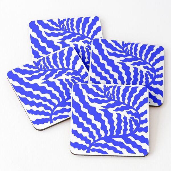 Item preview, Minimalist and abstract illustration of vegetation, blue and white leaves. designed and sold by ms-studioo.