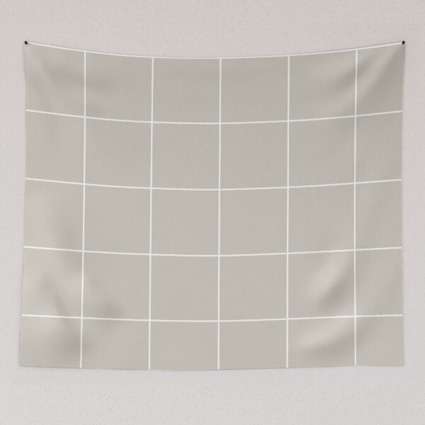 Aperçu de l'œuvre Gray Tan White Minimal Square Diamond Grid Pattern 2 Pairs Valspar 2023 COTY Villa Grey 6005-1B créée et vendue par ColorOfTheYears.