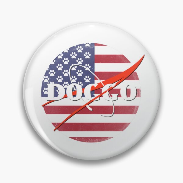 Item preview, Doggo, Nasa logo Inspired, American Flag With Paw Stars quality logo with extreme faded grunge texture, Guaranteed best gift for all dog lovers designed and sold by Galactic Fur Baby Federation.