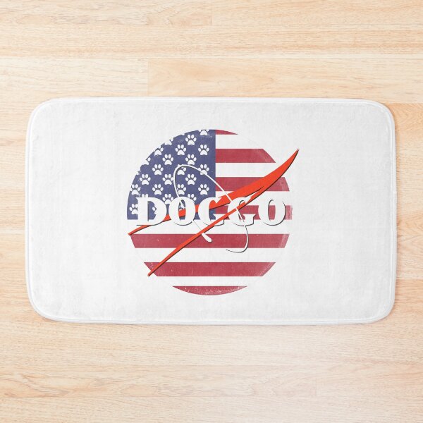 Item preview, Doggo, Nasa logo Inspired, American Flag With Paw Stars quality logo with extreme faded grunge texture, Guaranteed best gift for all dog lovers designed and sold by Galactic Fur Baby Federation.