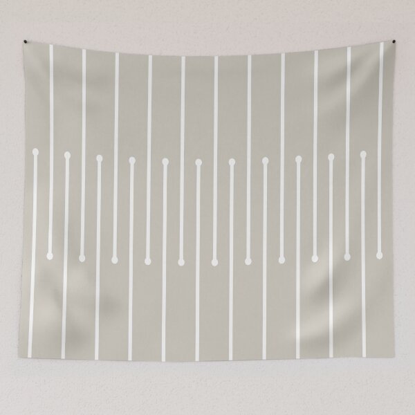 Aperçu de l'œuvre Gray Tan White Minimal Stripe Polka Dot Pattern Pairs Valspar 2023 COTY Villa Grey 6005-1B créée et vendue par ColorOfTheYears.