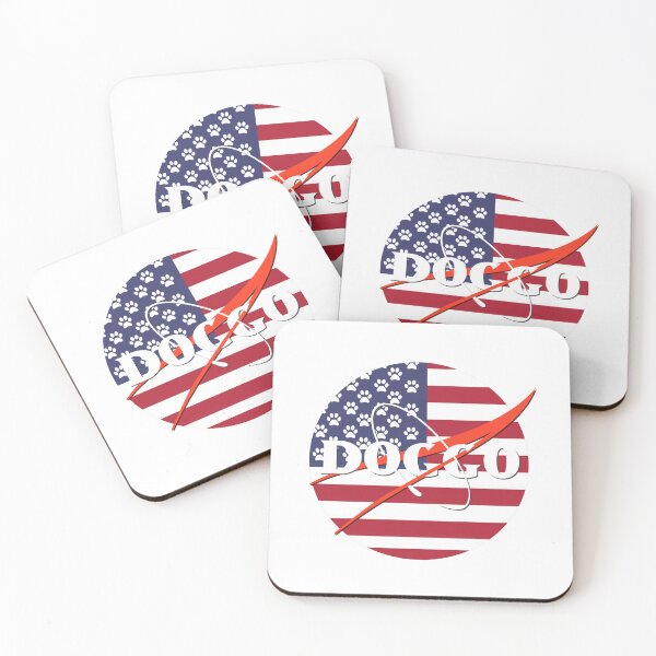 Item preview, Doggo, Nasa logo Inspired, American Flag With Paw Stars quality logo, Guaranteed best gift for all dog lovers designed and sold by Galactic Fur Baby Federation.
