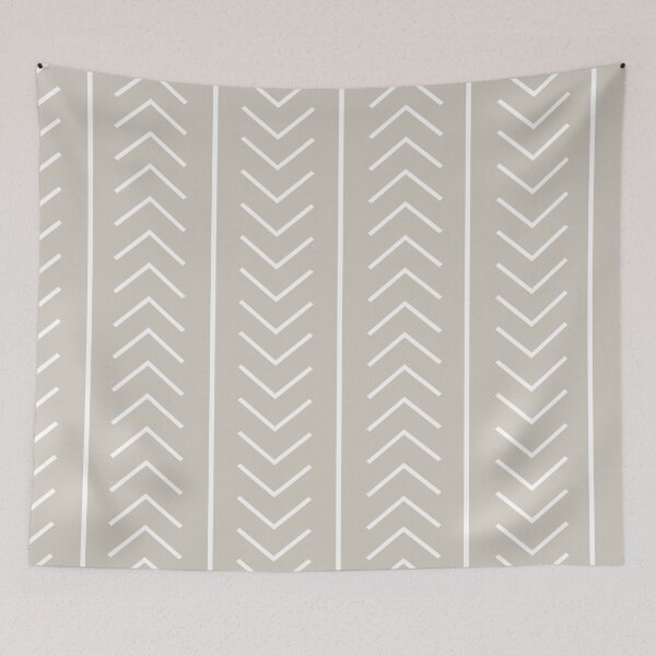 Aperçu de l'œuvre Gray Tan White Modern Stripe Chevron Pattern Pairs Valspar 2023 COTY Villa Grey 6005-1B créée et vendue par ColorOfTheYears.