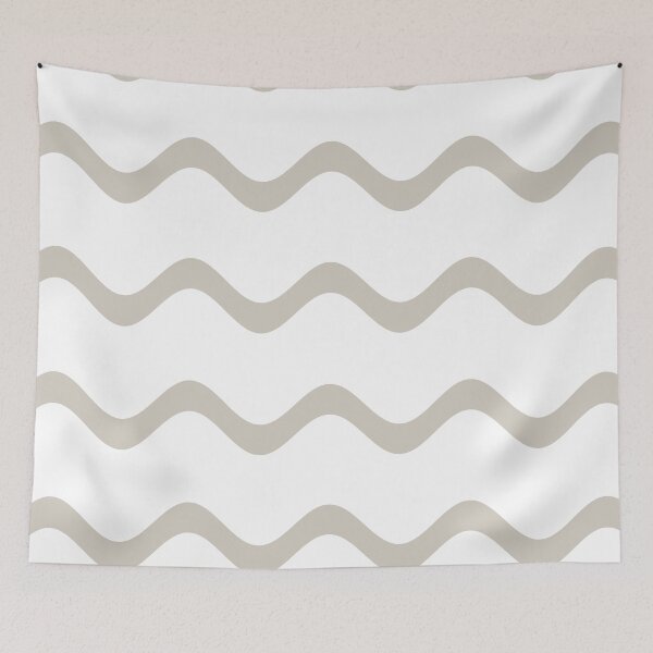 Aperçu de l'œuvre Gray Tan White Rippled Horizontal Stripe Pattern Pairs Valspar 2023 COTY Villa Grey 6005-1B créée et vendue par ColorOfTheYears.