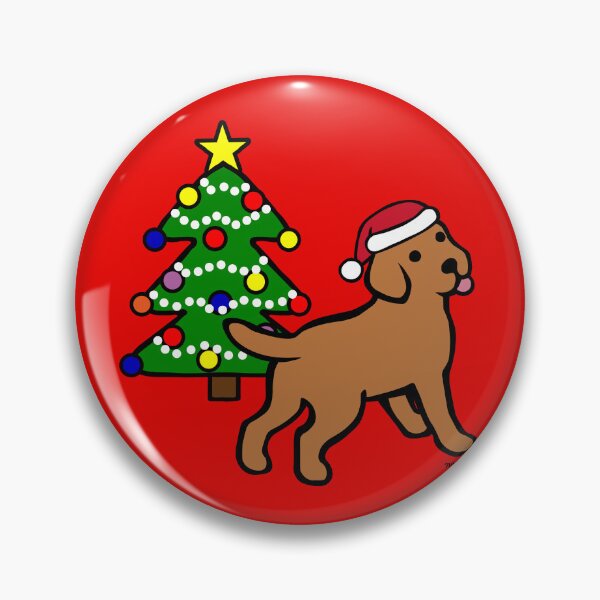 Artikelvorschau, Fox Red Labrador Welpe und Weihnachtsbaum entworfen und verkauft von HappyLabradors.