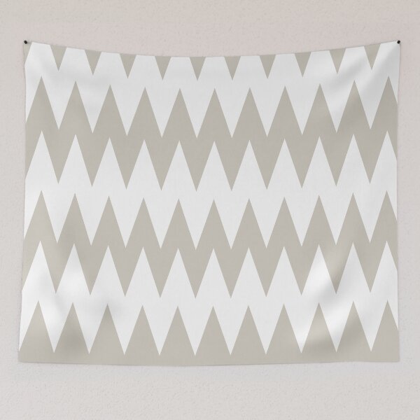 Aperçu de l'œuvre Gray Tan White Zigzag Rippled Horizontal Stripe Pattern Pairs Valspar 2023 COTY Villa Grey 6005-1B créée et vendue par ColorOfTheYears.