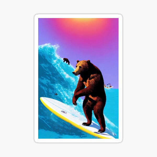 Bears in Surf Sticker