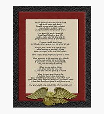 Live your life, Chief Tecumseh Photographic Print
