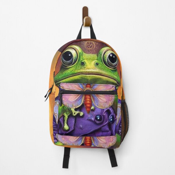 Item preview, Enlightened Frog with Butterfly Pin wearing Purple Jacket - Surrealistic Fantasy designed and sold by MagicStrawberry.