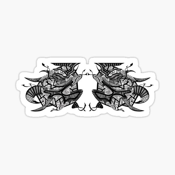 Design abstrait noir et blanc n°7 Sticker