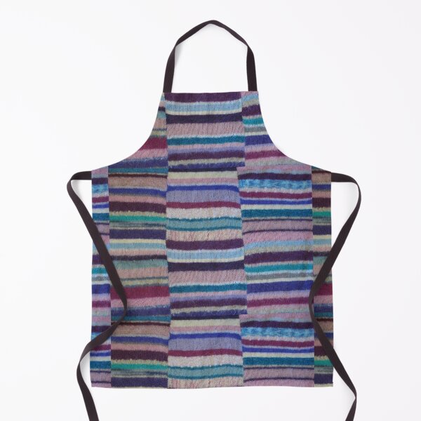 Item preview, vintage style colorful hand knitted stripes designed and sold by pollywolly.