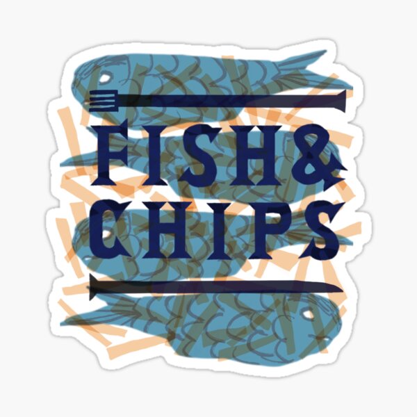 Fish & Chip shop window sign decal, fishing tackle / chip shop