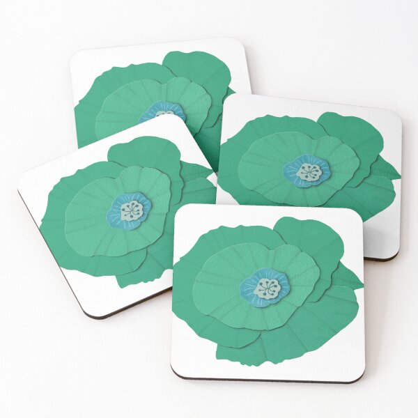 Item preview, Teal Paper Poppy (no background) designed and sold by JessDaniArt.