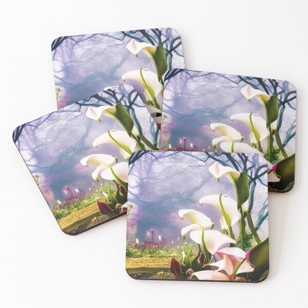Item preview, Solarpunk Abstract Flowers in The Woods designed and sold by BioDigital-Jazz.
