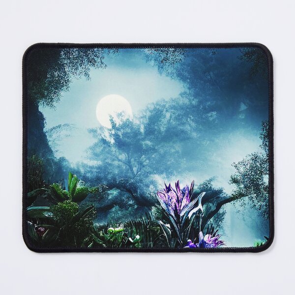 Item preview, Moonlit Night Solarpunk Abstract AI Future designed and sold by BioDigital-Jazz.