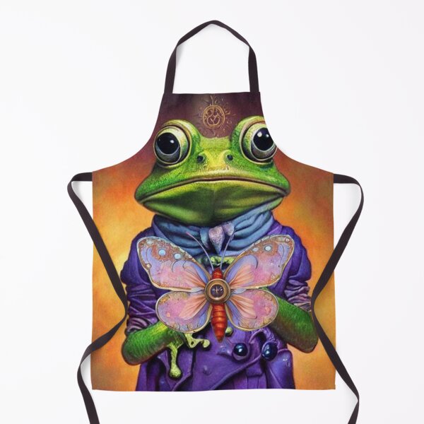 Item preview, Enlightened Frog with Butterfly Pin wearing Purple Jacket - Surrealistic Fantasy designed and sold by MagicStrawberry.