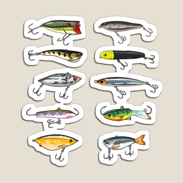 4 Fishing Lures Sticker for Sale by aajfishing