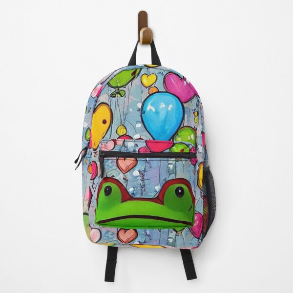 Item preview, Grumpy Frog with Multicolor Balloons designed and sold by MagicStrawberry.
