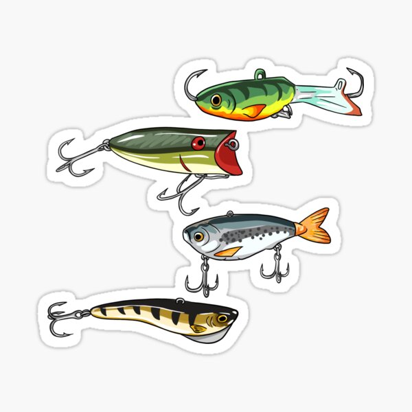 4 Fishing Lures Sticker for Sale by aajfishing