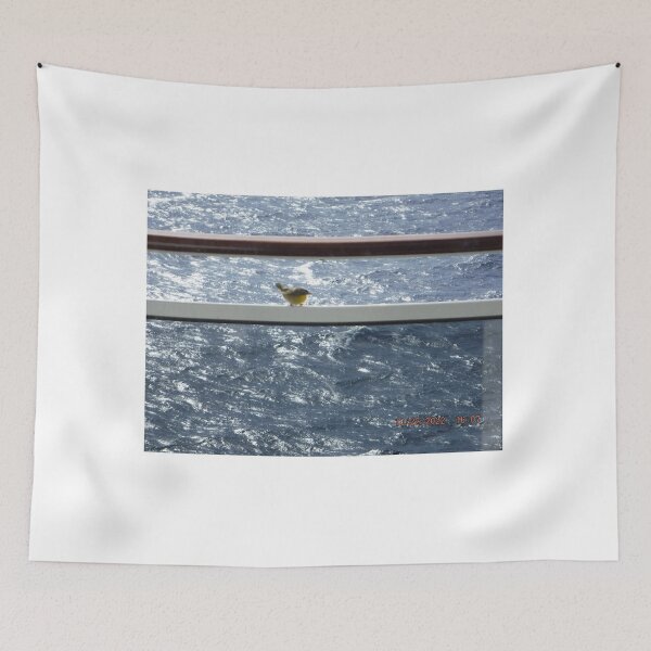 Item preview, Bird On Ships Rail In The Middle Of The Ocean designed and sold by GloriaGranat.