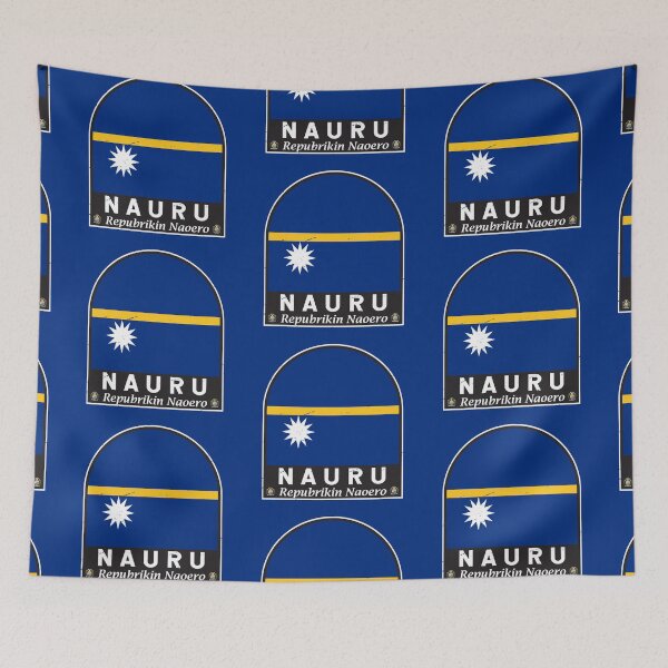 Item preview, Nauru Flag Emblem Distressed Vintage designed and sold by KrisSidDesigns.