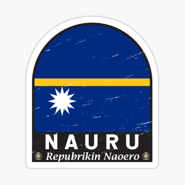 "Nauru Flag Emblem Distressed Vintage" Sticker for Sale by