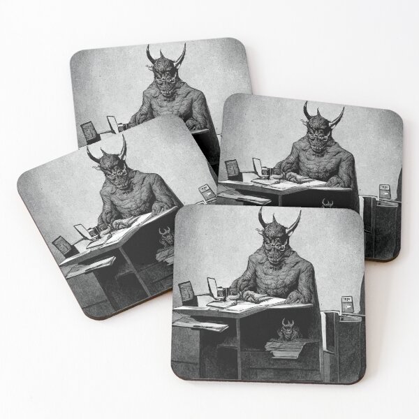 Aperçu de l'œuvre Le diable à son bureau créée et vendue par DennistonMade.