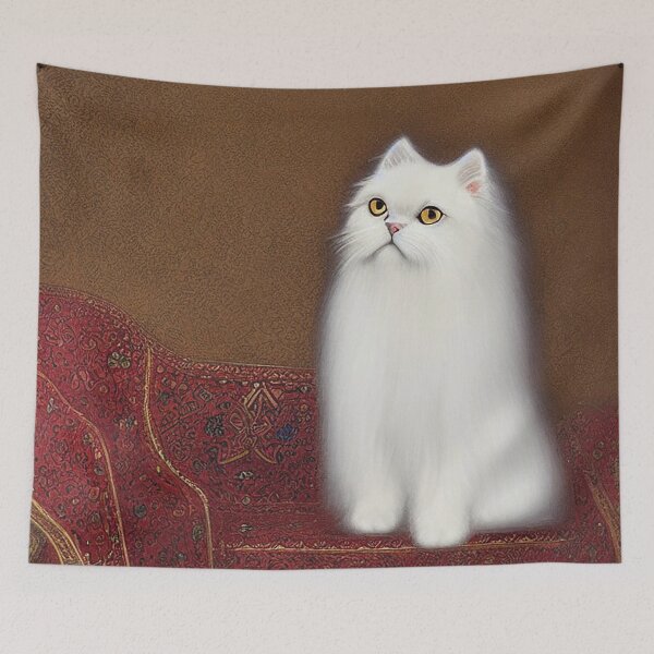 Item preview, White Persian on a sofa designed and sold by ThajaFloecky.