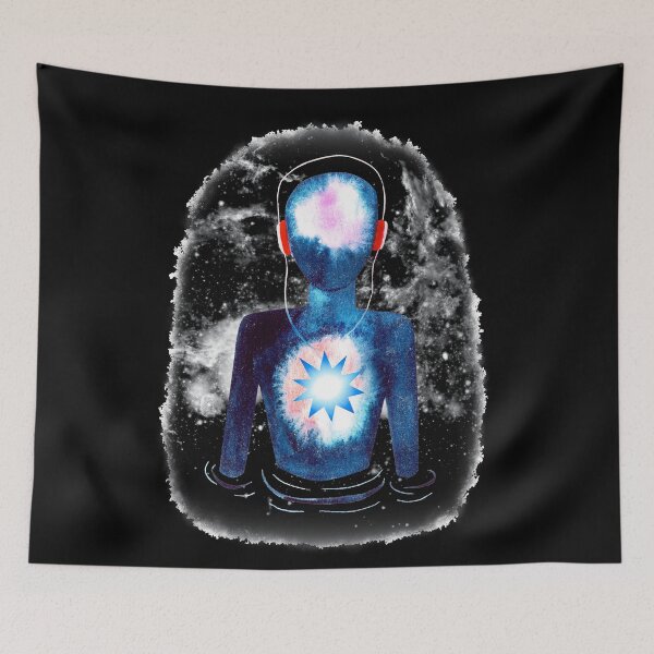 Item preview, Meditation Man in a Black & White Galaxy designed and sold by RealmsBeyond.
