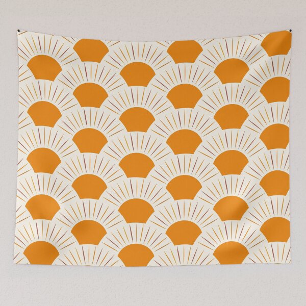 Item preview, Orange Boho Sun with Terracotta and Yellow Rays  designed and sold by Yasminepatterns .
