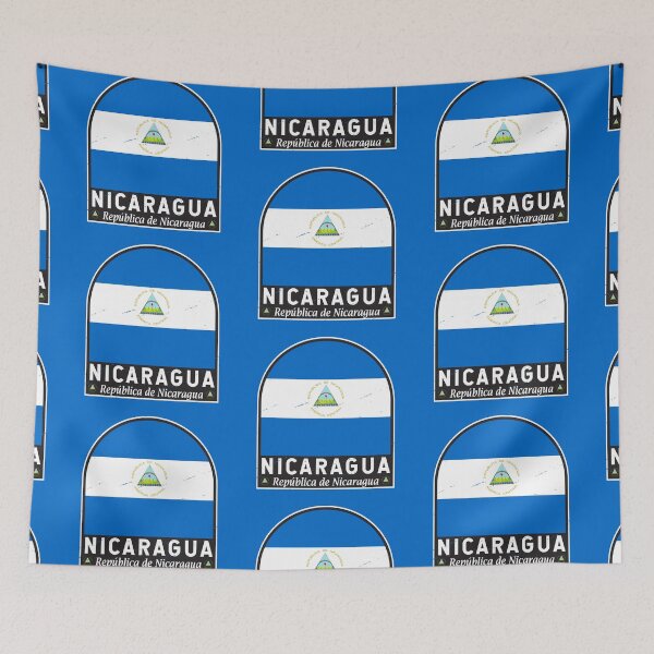 Item preview, Nicaragua Flag Emblem Distressed Vintage designed and sold by KrisSidDesigns.