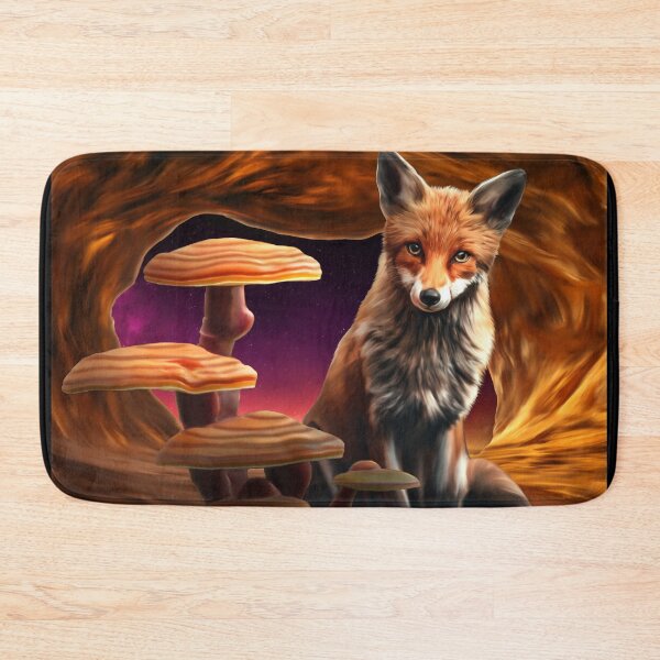 Item preview, Cave Fox | A cute fox in a cave with mushrooms designed and sold by LenaKiagia.