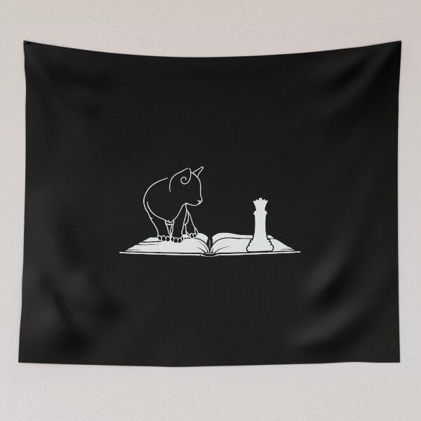 Item preview, The Cat Sitting On the Book and Looking At the Queen of Chess designed and sold by BelloniArtShop.