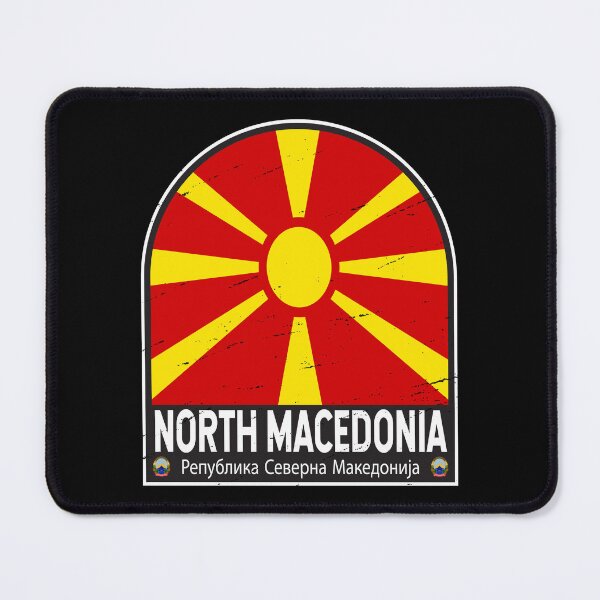 Item preview, North Macedonia Flag Emblem Distressed Vintage designed and sold by KrisSidDesigns.