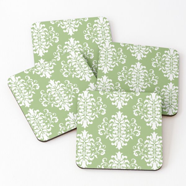 Item preview, Green White Floral Pattern designed and sold by Claudia McBain.