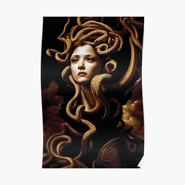 “Portrait of Medusa Greek Mythology Ai Art” Poster for Sale by